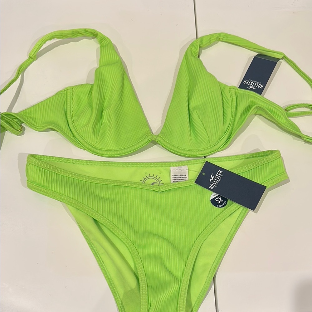 Hollister Neon Green Bikini Set